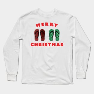 Merry Christmas Summer In Thongs aka Flip Flops Long Sleeve T-Shirt